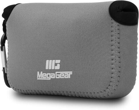 MegaGear Panasonic Lumix DMC-LX10 Ultra Light Neoprene Camera Case, with Carabiner - Gray - MG1030, PU Leather in Saudi Arabia