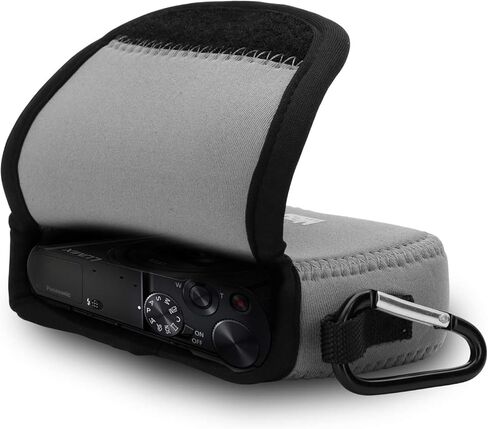 MegaGear Panasonic Lumix DMC-LX10 Ultra Light Neoprene Camera Case, with Carabiner - Gray - MG1030, PU Leather in Saudi Arabia