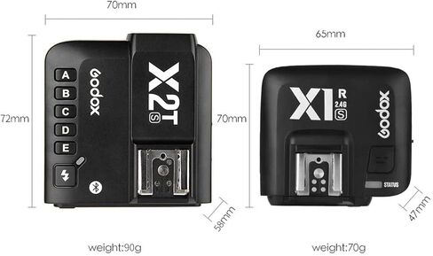 Godox X2T-C TTL Wireless Flash Trigger with 2×Godox X1R-C Receiver for Canon Camera Flash Speedlight, 1/8000s HSS, TCM Function, 5 Separate Group Buttons, New Hotshoe Locking, New AF Assist Light in Saudi Arabia
