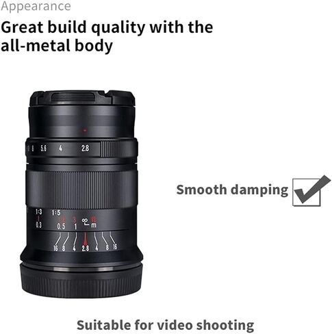 7artisans 60mm F2.8 II Macro Lens Manual Fixed Camera Lens for MFT M4/3 Mount Mirrorless Cameras E-PL1 E-PL2 E-PL3 E-PL5 E-PL6 E-PL7 GH2 GH3 GH4 GH5 GH5S GM1 GM5 GM7 GX1 GX7 GX8 in Saudi Arabia
