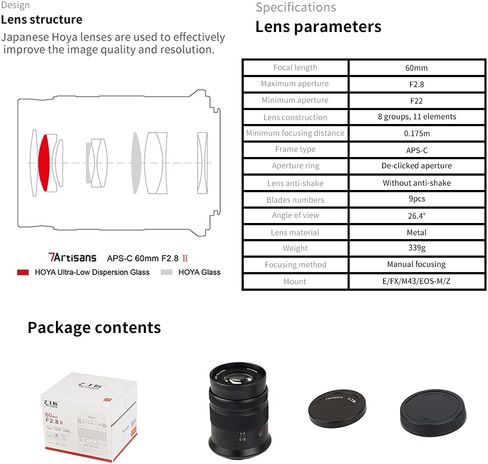 7artisans 60mm F2.8 II Macro Lens Manual Fixed Camera Lens for MFT M4/3 Mount Mirrorless Cameras E-PL1 E-PL2 E-PL3 E-PL5 E-PL6 E-PL7 GH2 GH3 GH4 GH5 GH5S GM1 GM5 GM7 GX1 GX7 GX8 in Saudi Arabia