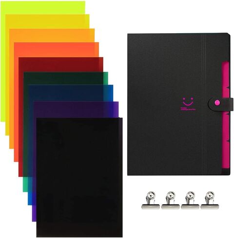 YEZISS 9 Pack Correction Gel Light Filter Sheet Colored Overlays Transparency Color Film Plastic Sheets 11.7 by 8.3 Inches 9 Assorted Colors (11.7" * 8.3", 9 Color) in Saudi Arabia