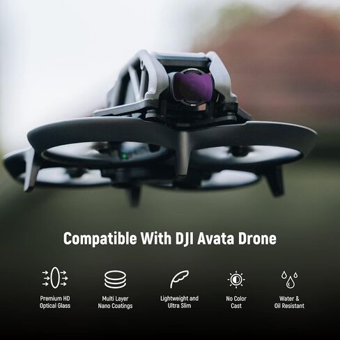 NEEWER Upgraded Snap On ND/CPL/UV Filter Set Compatible with DJI Avata Pro Mini FPV, 6 Pack ND8/ND16/ND32/ND64/UV/CPL Multi Coated HD with Anti Drop Off More Secure Improved Fitment/Aluminum Frame in Kuwait