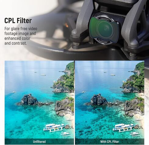 NEEWER Upgraded Snap On ND/CPL/UV Filter Set Compatible with DJI Avata Pro Mini FPV, 6 Pack ND8/ND16/ND32/ND64/UV/CPL Multi Coated HD with Anti Drop Off More Secure Improved Fitment/Aluminum Frame in Kuwait