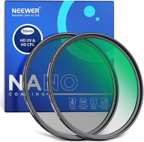 طقم مرشح عدسة الأشعة فوق البنفسجية CPL مقاس 72 مم من NEEWER، مجموعة مرشح حماية من الأشعة فوق البنفسجية مستقطب دائري (مستقطب) مع زجاج بصري عالي الدقة مع طلاء نانو مزدوج الجوانب 30 طبقة وإطار من الألومنيوم فائق النحافة in Kuwait