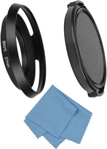 SIOTI 67mm Lens Hood, Oxidation Matte Anti Reflective Treatment, Aluminum Alloy, with 1 * 77mm Lens Cap, Compatible with Sony/Canon/Nikon/Fuji etc >24mm Camera Lens in Kuwait