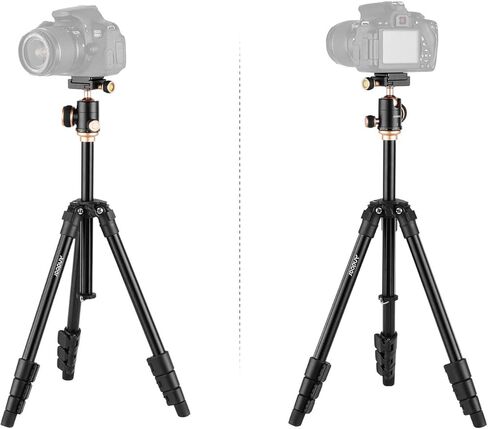Andoer Q160SA Camera Tripod Complete Tripods with Panoramic Ballhead Bubble Level Adjustable Height Portable Travel Tripod for DSLR Digital Cameras Camcorder Compatible with Canon Nikon Sony in Kuwait