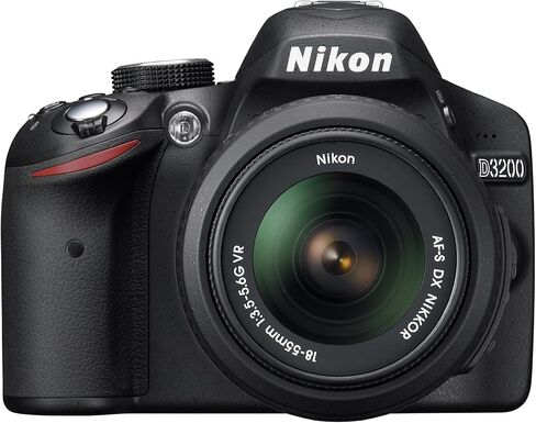 Nikon D3200 24.2 MP CMOS Digital SLR with 18-55mm f/3.5-5.6 AF-S DX VR NIKKOR Zoom Lens (Red) in Kuwait
