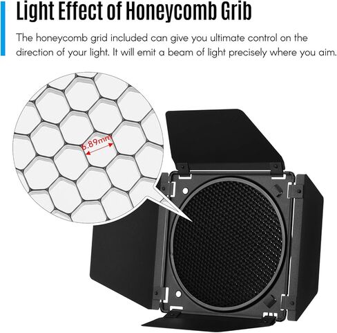 GODOX SL-60W LED Video Light with Barndoor Kit Bowens Mount for Photo Studio Photography Video Recording White Version in Kuwait