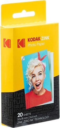 مجموعة سجل قصاصات التصوير الفوتوغرافي للكاميرا الرقمية ذات الطباعة الفورية من KODAK Smile (أبيض/أصفر). in Kuwait
