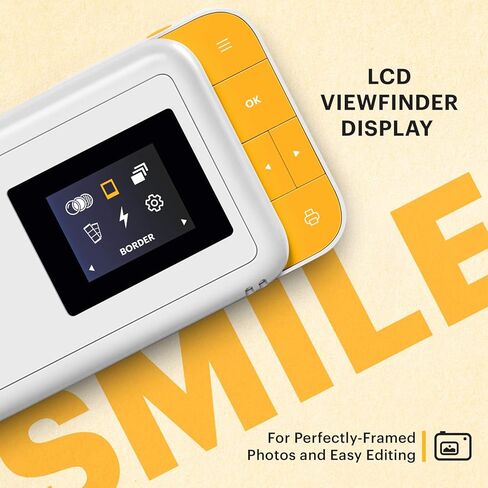 مجموعة سجل قصاصات التصوير الفوتوغرافي للكاميرا الرقمية ذات الطباعة الفورية من KODAK Smile (أبيض/أصفر). in Kuwait