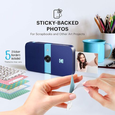 مجموعة سجل قصاصات التصوير الفوتوغرافي للكاميرا الرقمية ذات الطباعة الفورية من KODAK Smile (أبيض/أصفر). in Kuwait