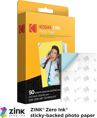 Kodak Printomatic Digital Instant Print Camera (Black) & Printomatic Digital Instant Print Camera (Pink) Print Memories Instantly & 2"x3" Premium Zink Photo Paper (50 Sheets) (Pack of 1) in Saudi Arabia