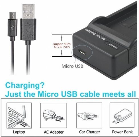 Micro USB Battery Charger for Sony DCR-TRV8, DCR-TRV10, DCR-TRV11, DCR-TRV15 Handycam Camcorder in Saudi Arabia