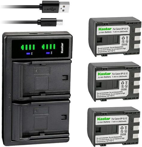 Kastar 1-Pack Battery and LTD2 USB Charger Compatible with Canon Elura 40 MC, Elura 50, Elura 60, Elura 65, Elura 70, Elura 80, Elura 85, Elura 90, FV500, FVM20, FVM30, FVM100, FVM200, MVX45i Cameras in Kuwait