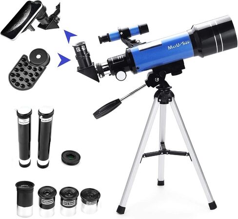 Travel Telescope with Backpack - 70mm Refractor Telescope & 10X50 HD Binoculars Bak4 Prism FMC Lens for Moon Viewing Bird Watching Sightseeing in Saudi Arabia