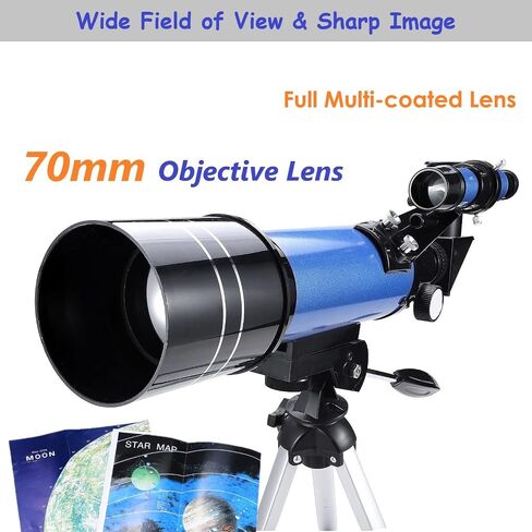 Travel Telescope with Backpack - 70mm Refractor Telescope & 10X50 HD Binoculars Bak4 Prism FMC Lens for Moon Viewing Bird Watching Sightseeing in Saudi Arabia