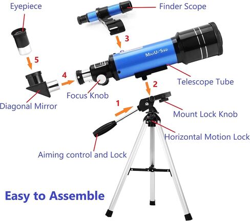 Travel Telescope with Backpack - 70mm Refractor Telescope & 10X50 HD Binoculars Bak4 Prism FMC Lens for Moon Viewing Bird Watching Sightseeing in Saudi Arabia