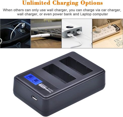 PowerTrust 2-Pack LP-E10 Battery LP E10 LPE10 Batteries and LCD USB Dual Battery Charger for Canon EOS Rebel T3, T5, T6, T7, Kiss X50, Kiss X70, EOS 1100D, EOS 1200D, EOS 1300D, EOS 2000D in Saudi Arabia
