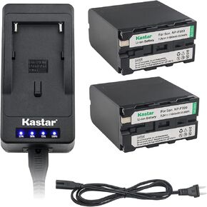 Kastar LED Super Fast Charger + 2 Battery Replacement for Sony NP-F990 NP-F975 NP-F970 NP-F960 NP-F950 NP-F930 NP-F770 NP-F750 NP-F730 NP-F570 NP-F550 NP-F530 NP-F330 Battery and LED Video Light in Saudi Arabia