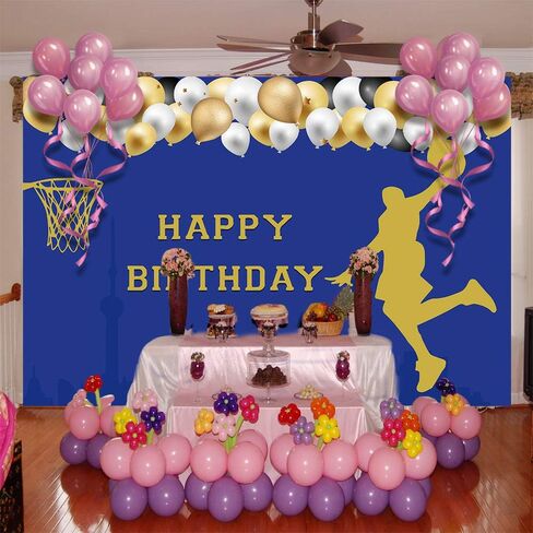 EMDSPR 7x5ft Basketball Backdrop Slam Dunk Sports Theme Happy Birthday Photography Background Balloon Sports Star Club Outdoor Boys Art Party Decor Banner Photo Studio Props Vinyl BJRLPR3 in Saudi Arabia