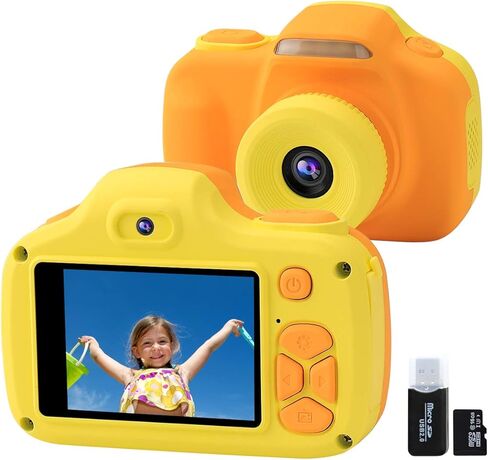 Camera with Flash for Kids Boys Age 3-9, Front Rear Dual-Lens Selfie Video Digital Camera for Preschool Children, Christmas Birthday Travel Toy Gifts for Toddler Boys 3 4 5 6 7 8 9 Years Old (Blue) in Kuwait