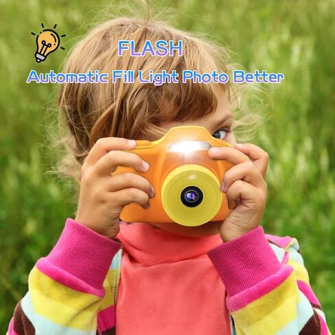 Camera with Flash for Kids Boys Age 3-9, Front Rear Dual-Lens Selfie Video Digital Camera for Preschool Children, Christmas Birthday Travel Toy Gifts for Toddler Boys 3 4 5 6 7 8 9 Years Old (Blue) in Kuwait