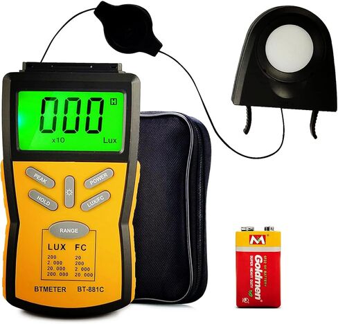 مقياس الضوء الإنارة الرقمي BTMETER BT-881C ، مقياس الضوء لومن / FC ، مقياس مستشعر لوكس ميتر 0.1~20000 لوكس (0.01~20000FC) ، إضاءة مشرقة للتصوير الفوتوغرافي، النبات، شمعة القدم in Saudi Arabia