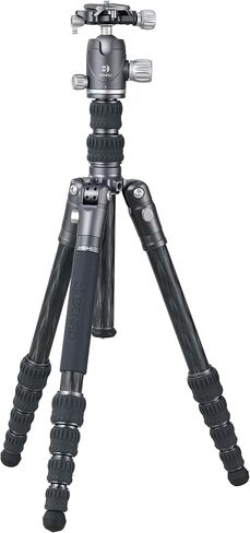 Benro BAT Carbon Fiber Travel Two Series Tripod with VX25 Dual-Pan Ball Head – Multi-Angle Legs, Monopod Conversion, Arca-Compatible Quick Release & Compact 5-Section Design (FBAT24CVX25) in Saudi Arabia