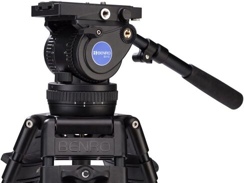 Benro Aluminum Alloy Twin Leg Video Tripod Kit, Includes Video Head, QR13 QR Plate, BS02 Pan Handle, ML08 Mid-Level Spreader, Deluxe Carry Case, 63' Maximum Height, 17.6 lb. Load Capacity- Black (BV8) in Saudi Arabia