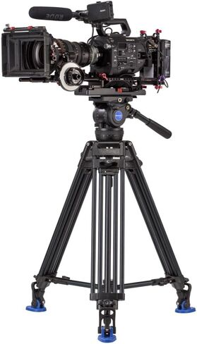 Benro Aluminum Alloy Twin Leg Video Tripod Kit, Includes Video Head, QR13 QR Plate, BS02 Pan Handle, ML08 Mid-Level Spreader, Deluxe Carry Case, 63' Maximum Height, 17.6 lb. Load Capacity- Black (BV8) in Saudi Arabia