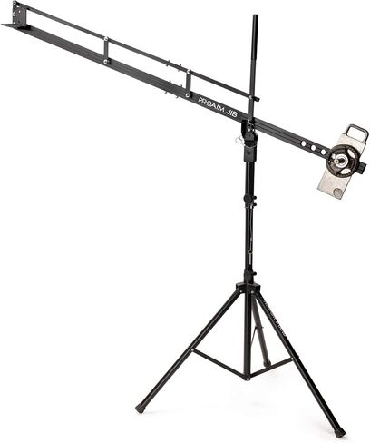 PROAIM 9ft Camera Crane Jib with Stand for Pan-Tilt/Fluid Head | Supports up to 8kg with auto/manual platform tilt, LCD monitor mount, heavy-duty stand, and carry bag in Kuwait