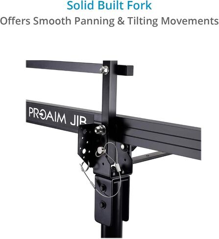 PROAIM 9ft Camera Crane Jib with Stand for Pan-Tilt/Fluid Head | Supports up to 8kg with auto/manual platform tilt, LCD monitor mount, heavy-duty stand, and carry bag in Kuwait
