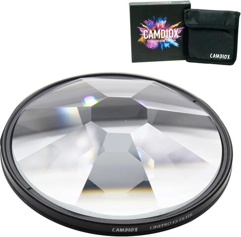 Camdiox Cinepro EX Kaleidoscope Optical Glass Prism Filter - Cinematic Special Effect Multiple Image with rotatable Ring for DSLR mirrorless Video Camera (77mm) in Saudi Arabia
