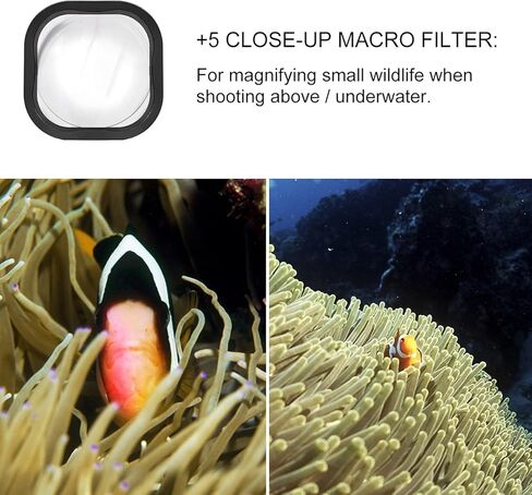 GEPULY 4-Pack Underwater Dive Filters for GoPro Hero 8 9 10 11 Black Official Waterproof Housing Case in Red, Light Red, Magenta, and 5X Close-up Filters for Underwater Color Correction in Kuwait