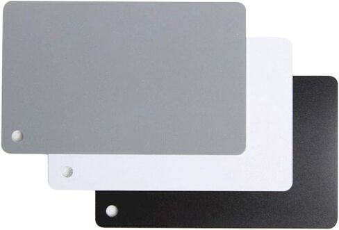 بطاقة LRONG 3 قطع رمادية بطاقة توازن بيضاء 18 ٪ عرض بطاقة التصوير الفوتوغرافي مخصص معايرة مدقق الفيديو الرقمي DSLR والفيلم مع شريط حبل قصير in Kuwait