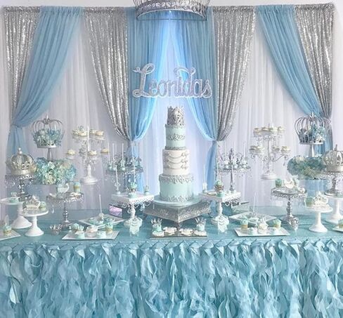 Silver Sequin Backdrop 2 Panels 2FTx8FT Christmas Party Backdrop Curtains | Glitter Photo Background for Wedding Baby Shower Event Birthday Stage Decorations，Sparkly 3MM sequins with 4 inch rod pockets in Saudi Arabia