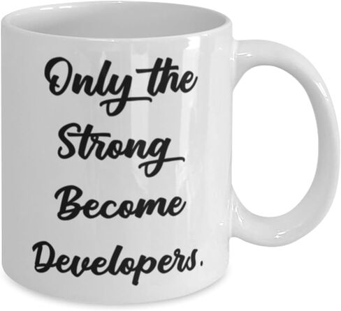Cool Developer 11oz 15oz Mug, Only the Strong Become Developers, Sarcastic Cup For Friends From Friends, Developer tools, Gift ideas for developers, Presents for developers, Christmas gifts for in Kuwait