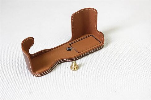 Bottom Opening Version for Fujifilm XA7 X-A7 Protective PU Leather Half Camera Case Bag with Tripod Design with Hand Strap Brown in Saudi Arabia