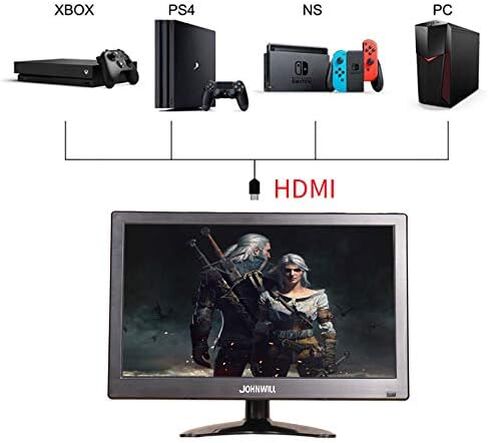 EVERSECU 12 inch HD 1920x1080 IPS LCD HDMI VGA Monitor Screen Input Audio Video Display with BNC Cable for PC Computer Camera DVD Security CCTV DVR Home Office Surveillance in Saudi Arabia