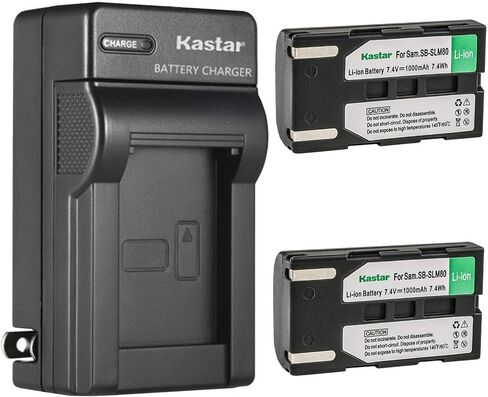 Kastar 2-Pack SB-LSM80 Battery and AC Wall Charger Replacement for Samsung SC-D366, SC-D371, SC-D372, SC-D375, SC-D453, SC-D455, SC-D457, SC-D557, SC-D653, SC-D655, SC-D953, SC-D955, SC-D963, SC-D965 in Saudi Arabia