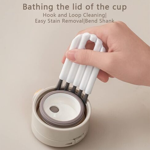 أدوات تنظيف صغيرة، مجموعة فرش تنظيف غطاء فجوة الأكواب، فرشاة تنظيف صغيرة متعددة الوظائف لتنظيف زجاجات الأطفال، نافذة لوحة المفاتيح (أبيض - عبوتان) in Kuwait