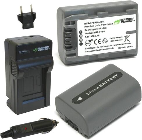 Wasabi Power Battery (2-Pack) and Charger for Sony NP-FP30, NP-FP50 in Saudi Arabia