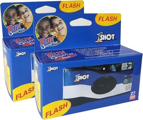 1 Shot Disposable Camera 35mm Film Single Use Camera One Shot Fun Shooter 400 ASA/ISO 27 Exposures with Flash 2-Pack in Saudi Arabia
