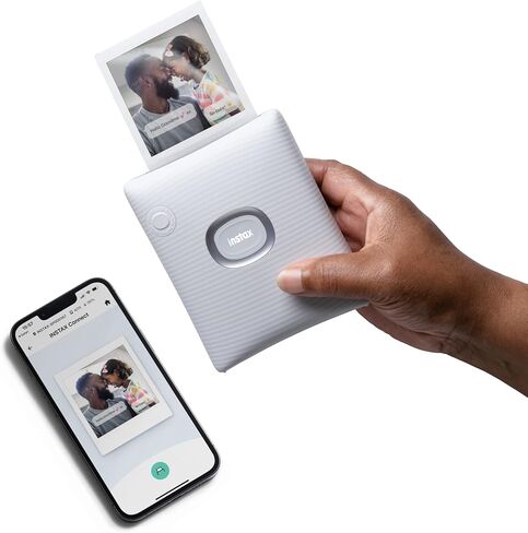 مجموعة أدوات بدء تشغيل الطابعة الذكية Instax Square Link - أبيض رمادي مع ألبوم وفيلم Instax Square (10 عروض) in Kuwait