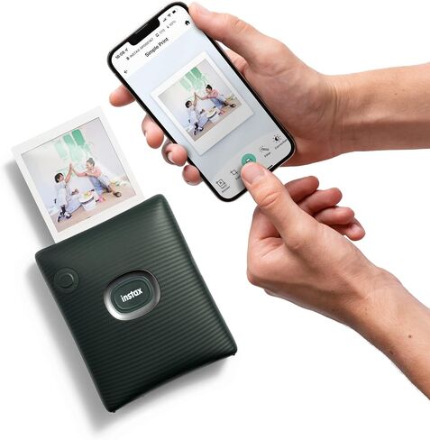 Instax Square Link Smartphone Printer Starter Kit - Ash White with Album and Instax Square Film (10 Exposures) in Kuwait