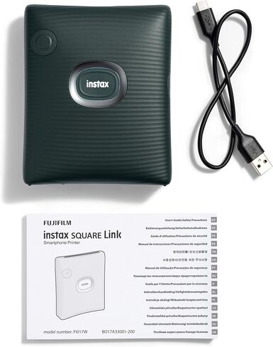 Instax Square Link Smartphone Printer Starter Kit - Ash White with Album and Instax Square Film (10 Exposures) in Kuwait