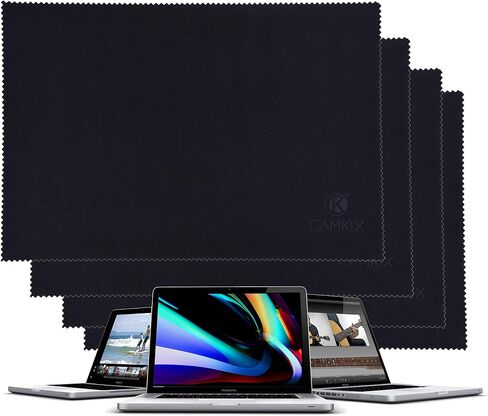 Camkix Microfiber Cover Cloth Cleaning Set - Compatible with Apple MacBook Pro (15-16") - 4X Keyboard Liner Cloth, 1x Double Sided Cloth and 1 x Lens Cleaning Paper Tissue Booklet in Saudi Arabia