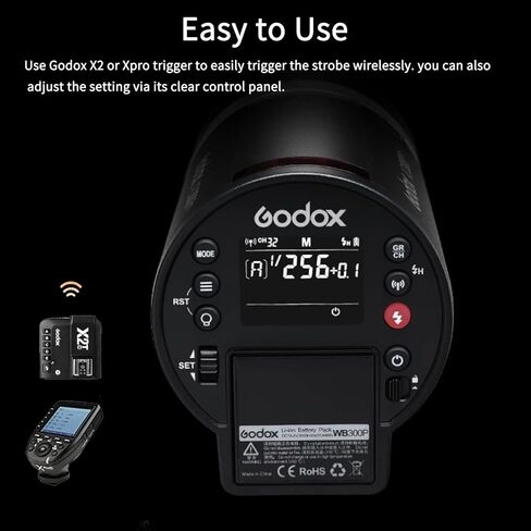 Godox AD300Pro Outdoor Flash Strobe, 300W 2.4G TTL 1/8000 HSS Flash, 0.01-1.5s Recycle Time, 320 Full Power Pop, 12W Modeling Lamp Portable Monolight Strobe in Saudi Arabia