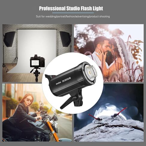 Godox SK300II-V Upgraded Studio Flash Light 300Ws Power GN58 5600±200K Strobe Light Built-in 2.4G Wireless X System with LED Modeling Lamp Bowens Mount Photography Flashes for Advertising Photography in Saudi Arabia